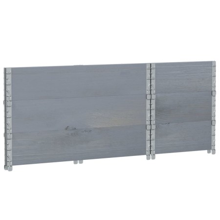 Paretali per Pallet 3pz Grigi 100x50cm Legno Massello di Pino