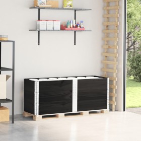 Paretali per Pallet 3 pz Neri 150x50cm Legno Massello di Pino