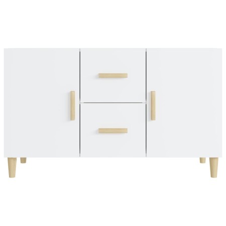 Credenza Bianco Lucido 100x36x60 cm in Legno Multistrato