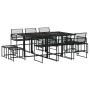 Set da Pranzo da Giardino 11 pz in Polyrattan Nero