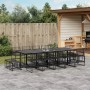 Set da Pranzo da Giardino 15 pz Nero in Polyrattan