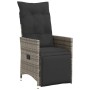 Set Bistrò da Giardino 3 pz con Cuscini in Polyrattan Grigio