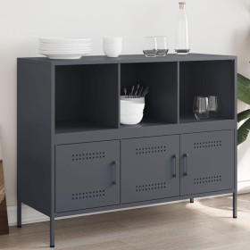 Credenza Antracite 100,5x39x79 cm in Acciaio Laminato a Freddo