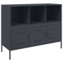 Credenza Antracite 100,5x39x79 cm in Acciaio Laminato a Freddo