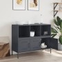 Credenza Antracite 100,5x39x79 cm in Acciaio Laminato a Freddo