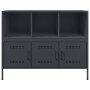 Credenza Antracite 100,5x39x79 cm in Acciaio Laminato a Freddo