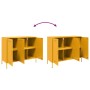 Credenza Giallo Senape 100,5x39x79 cm Acciaio Laminato a Freddo