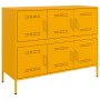 Credenza Giallo Senape 100,5x39x79 cm Acciaio Laminato a Freddo