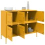 Credenza Giallo Senape 100,5x39x79 cm Acciaio Laminato a Freddo