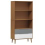 Libreria MOLDE Marrone 85x35x170,5 cm in Legno Massello di Pino