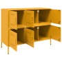 Credenza Giallo Senape 100,5x39x79 cm Acciaio Laminato a Freddo