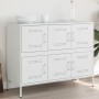 Credenza Bianca 100,5x39x79 cm in Acciaio Laminato a Freddo