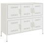 Credenza Bianca 100,5x39x79 cm in Acciaio Laminato a Freddo