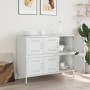 Credenza Bianca 100,5x39x79 cm in Acciaio Laminato a Freddo