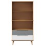 Libreria MOLDE Marrone 85x35x170,5 cm in Legno Massello di Pino