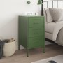 Comodino Verde Oliva 36x39x68 cm in Acciaio Laminato a Freddo