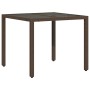 Set Bistrò da Giardino 5 pz con Cuscini in Polyrattan Marrone