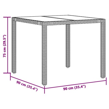 Set Bistrò da Giardino 5 pz con Cuscini in Polyrattan Marrone