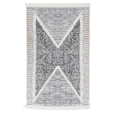 Tappeto Nero e Grigio 160x230 cm in Cotone
