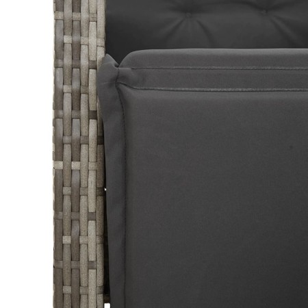 Set Bistrò da Giardino 9 pz con Cuscini in Polyrattan Grigio