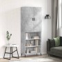 Credenza Grigio Cemento 69,5x34x180 cm in Legno Multistrato