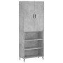 Credenza Grigio Cemento 69,5x34x180 cm in Legno Multistrato