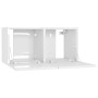 Mobili Porta TV Pensili 3pz Bianco Lucido 60x30x30 cm