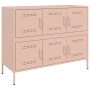 Credenza Rosa 100,5x39x79 cm in Acciaio Laminato a Freddo