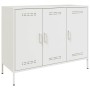 Credenza Bianca 100,5x39x79 cm in Acciaio Laminato a Freddo