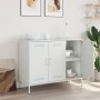 Credenza Bianca 100,5x39x79 cm in Acciaio Laminato a Freddo