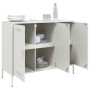 Credenza Bianca 100,5x39x79 cm in Acciaio Laminato a Freddo