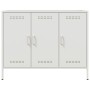 Credenza Bianca 100,5x39x79 cm in Acciaio Laminato a Freddo