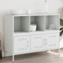 Credenza Bianca 100,5x39x79 cm in Acciaio Laminato a Freddo