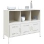 Credenza Bianca 100,5x39x79 cm in Acciaio Laminato a Freddo