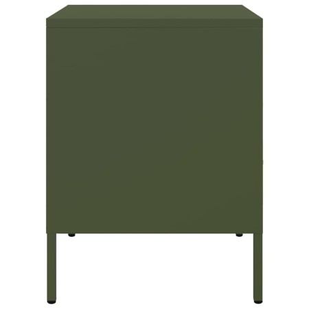 Comodino Verde Oliva 36x39x50,5 cm in Acciaio Laminato a Freddo