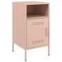 Comodini 2pz Rosa 36x39x68cm in Acciaio Laminato a Freddo