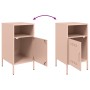 Comodini 2pz Rosa 36x39x68cm in Acciaio Laminato a Freddo