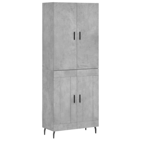 Credenza Grigio Cemento 69,5x34x180 cm in Legno Multistrato