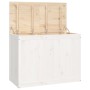 Contenitore per Bucato Bianco 88,5x44x66 cm Legno Massello Pino