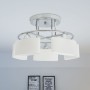 Lampada Soffitto Paralumi Elissoidi Vetro 5 Lampadine E14 200 W