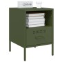 Comodini 2 pz Verde Oliva 36x39x50,5 cm Acciaio Laminato Freddo