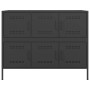 Credenza Nera 100,5x39x79 cm in Acciaio Laminato a Freddo