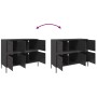 Credenza Nera 100,5x39x79 cm in Acciaio Laminato a Freddo