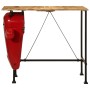 Tavolino Bar Trattore Rosso e Marrone 55x120x107 cm Legno Mango