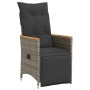 Set Bistrò da Giardino 3 pz con Cuscini in Polyrattan Grigio