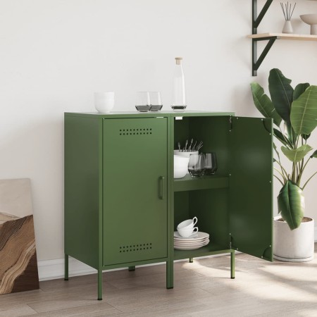 Credenze 2pz Verde Oliva 36x39x79 cm Acciaio Laminato a Freddo