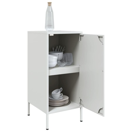 Credenze 2pz Bianche 36x39x79 cm in Acciaio Laminato a Freddo