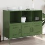 Credenza Verde Oliva 100,5x39x79cm in Acciaio Laminato a Freddo