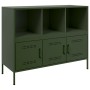 Credenza Verde Oliva 100,5x39x79cm in Acciaio Laminato a Freddo