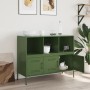 Credenza Verde Oliva 100,5x39x79cm in Acciaio Laminato a Freddo